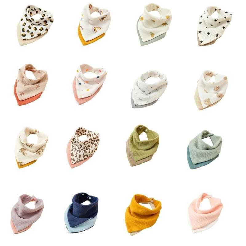 Bibs Burp Cloths 77HD Colorful Baby Bandana Drool Bibs 4-layer Baby Bibs Baby Drooling Bibs Unisex Baby Feeding Bibs for Teething Baby BandanaL4812