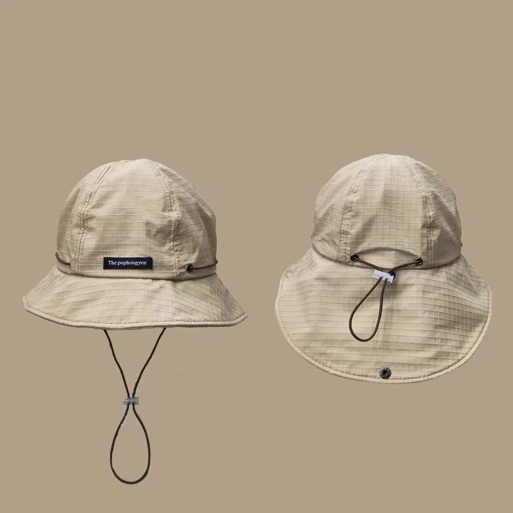 Japanese Drawstring Comparison Fishermans Hat Four Seasons Outdoor Version Sunshade and Sunscreen 240812