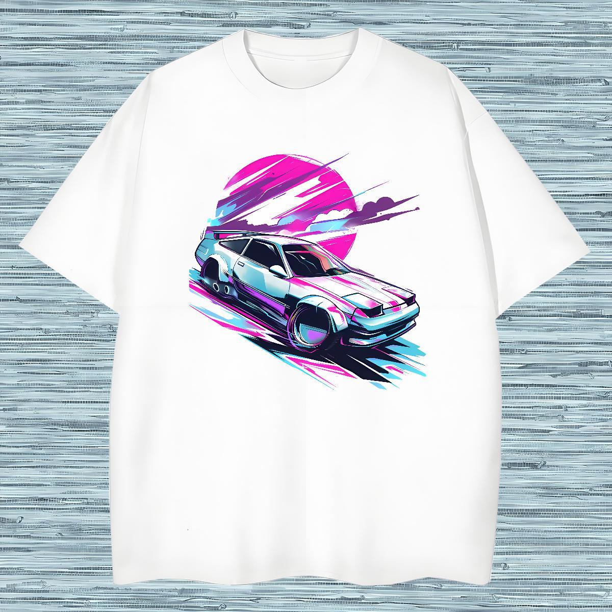 Brand sun T shirt Street Couples T Shirts 230g Cotton New Breathable Crew Neck Anime Print Tees Shirts