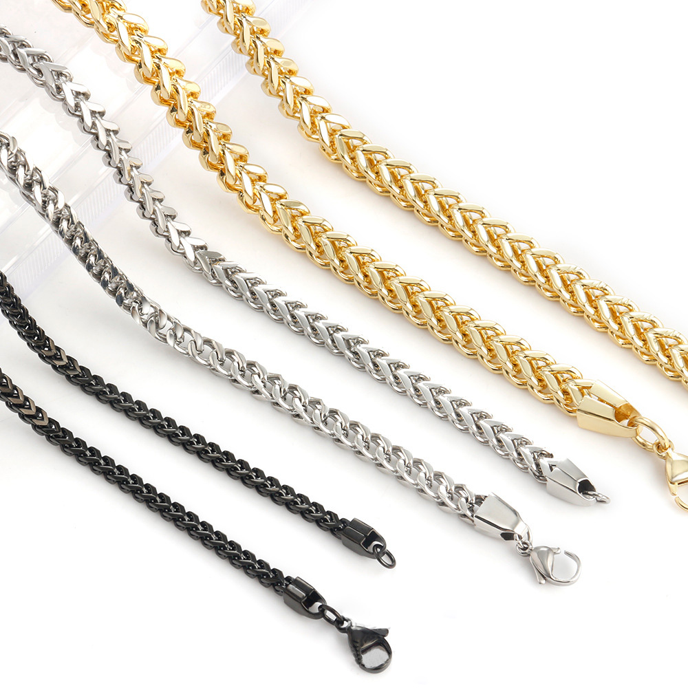 2.5mm-6mm Hip Hop Stainless Steel Smooth Link Chains Necklace Jewelry for Men and Women Jewelry Accessories