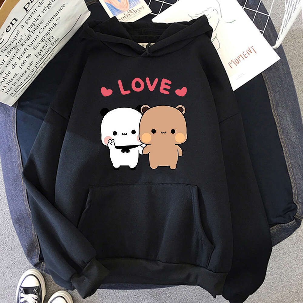 Dudu Bubu Kawaii Cartoon Print Men Women Couple Hoodies Plus Size Sweatshirt Haruku Winter Warm Boy And Girl Pullover