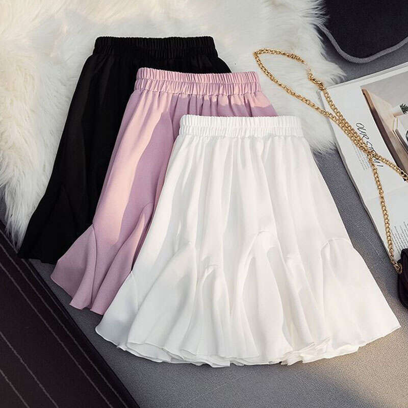 Fashion Mini A Line High Sexy Cute Ruffle Vintage Tennis Skirt Black Elastic Waist Solid Women Short Skirts For s