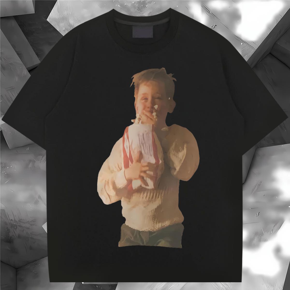 T Shirts Men 100% Cotton 230g portrait Spring Summer Breathable Cartoon Printing L-4XL Couples T Shirts Brand Popular Tees