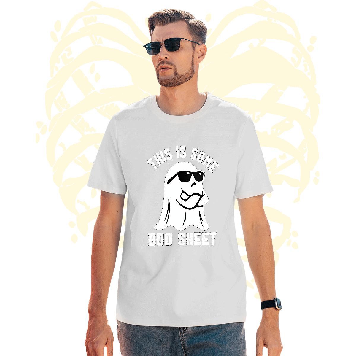 Loose Fit T-Shirts halloween Pure Cotton Anime Printing Street Black White 230g Cotton Men Clothes T-Shirt Fashion Casual Top Tees