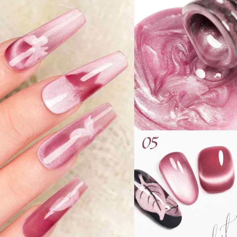 Smooth Ceramics Cat Magnetic Gel Nail Polish Sparkling Silver Moonlight Cat Eye Effect Soak Off Semi-Permanent Nail Art VarnishM240814
