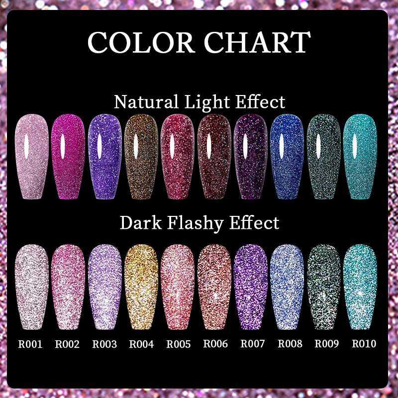 UR SUGAR 7.5ml Deep Blue Reflective Glitter Laser Gel Nail Polish Sparkling Hybird Soak Off Nail Art UV LED Gel VarnishesM240814