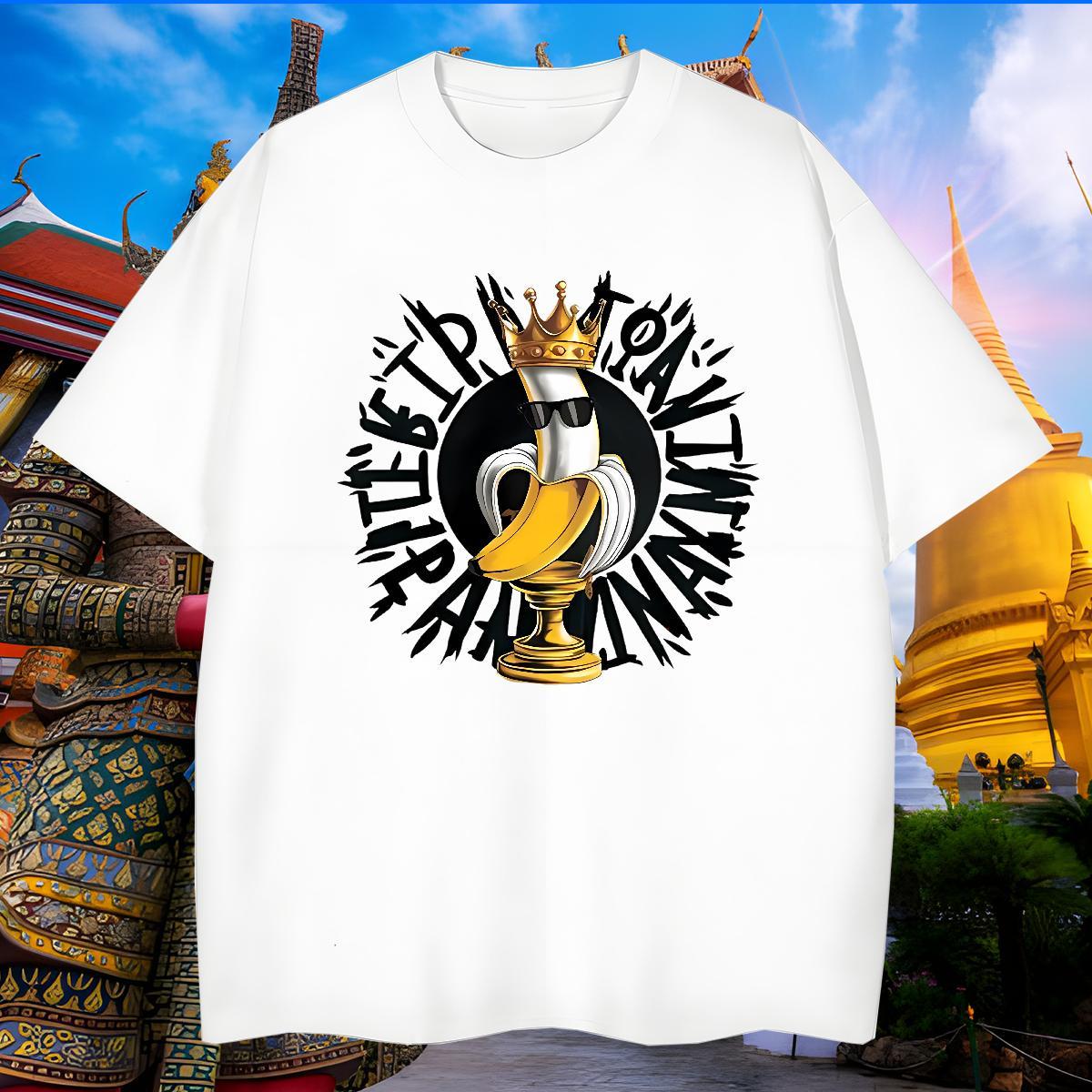 Loose Fit T shirt fruit Crew Neck Daily Wear Custom Cartoon 230g Pure Cotton Men Tshirts Free Shipping Tops Tees