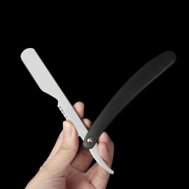 New Beard Trimmer Stainless Steel Straight Edge Razor ABS Handle Mens Manual Folding Shaver Barber Shop Shaving Tools Y1024M240814