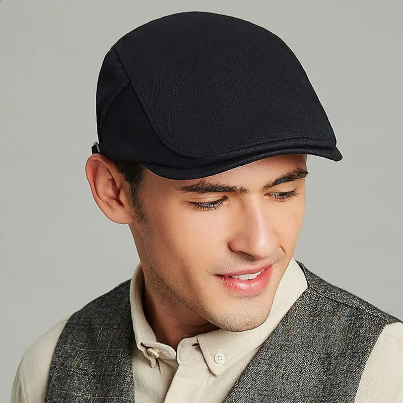 Mens Ivy Hat Fashion Big Head SpringSummer Leisure Beret Pure Cotton s Boys 5560cm 240812