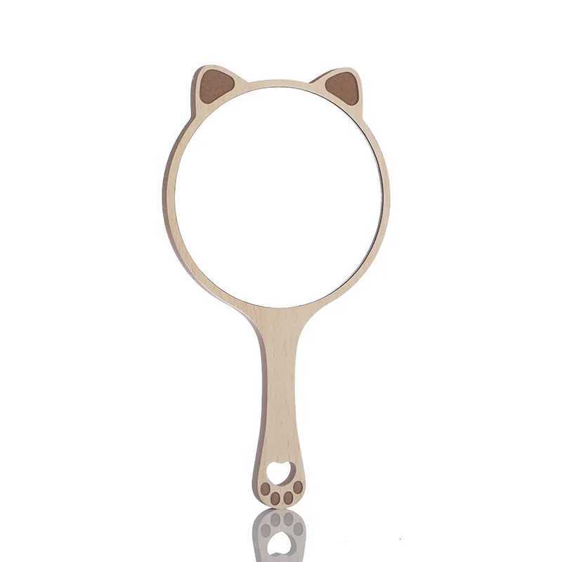 Hand mirror Creative design makeup handheld makeup mirror with handheld makeup mirror cute cat ear mirror W240813