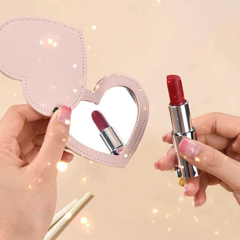 Portable heart-shaped mirror sliding cover makeup mirror pocket mirror sliding cover handheld mini pocket mirror makeup mirror W240813