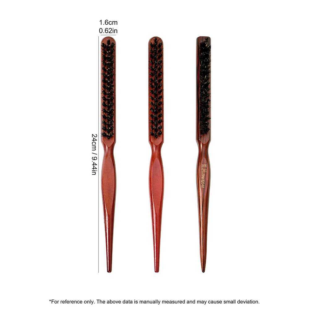 Pig Mane Three row comb wooden coil comb evening dress comb styling comb puff pill head beat hair comb W240813