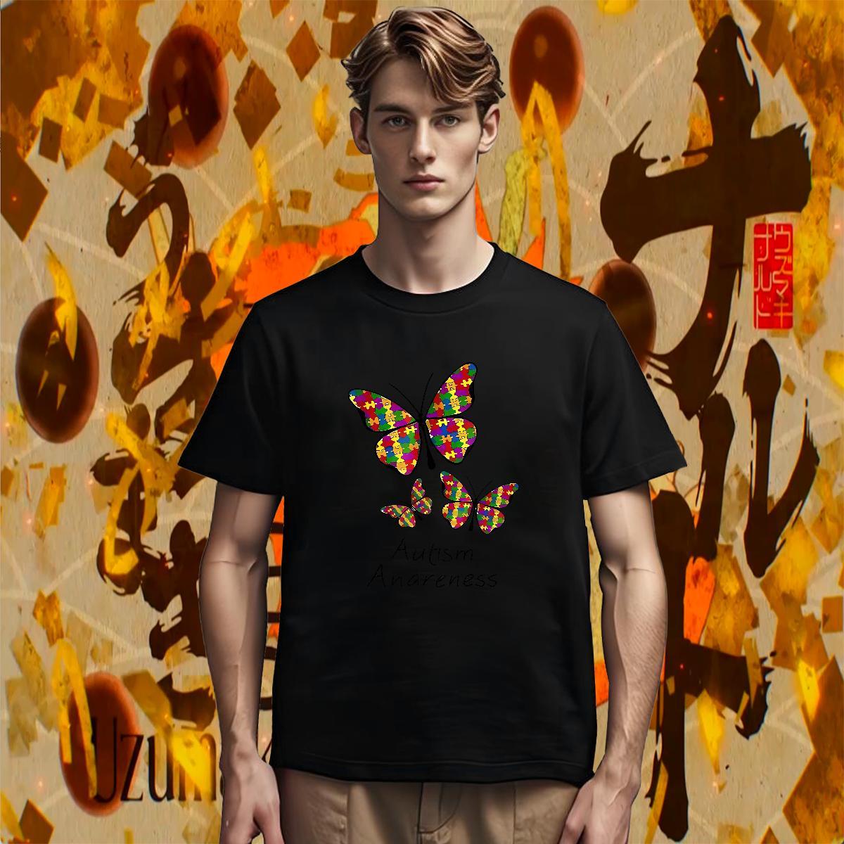 T shirt 230g Cotton Butterfly Beach Breathable Custom Big Size Couples T Shirts Fashion Cool Design Top Tees