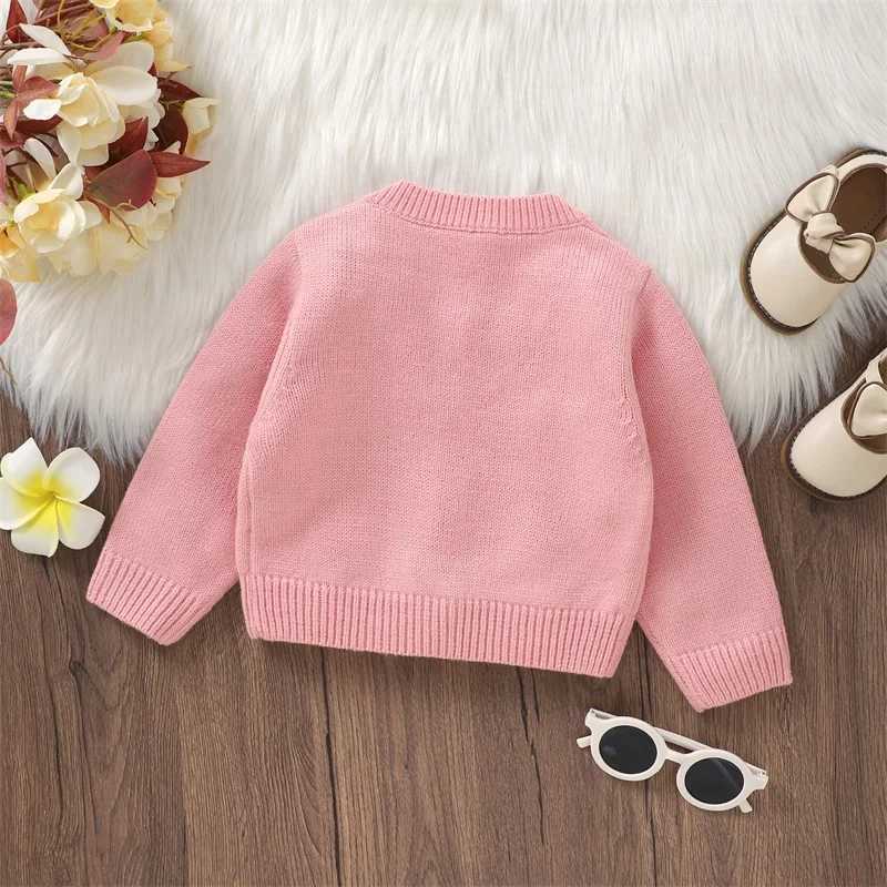 0-36M womens cardigan long sleeved V-neck button closure winter warm knit sweater W240813