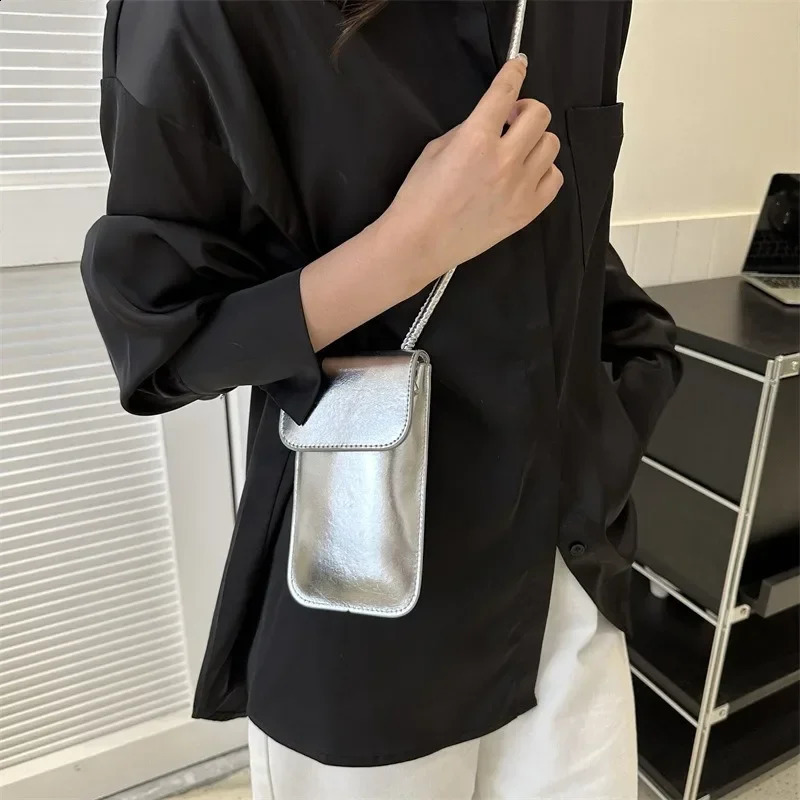 Causal Women Bags Pu Wallets Solid Color Cell Phone Purse Lady Crossbody Shoulder Bag Handbag Female Money Messenger 240813