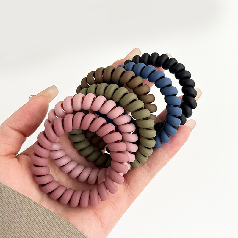 Spiral Hair Ties Coil Hair Ties Telephone Wire Hair Bands for Women Girls Simple Hair Rope Elastic Hair Band Kids Headbands Female Bracelet Hair Acces