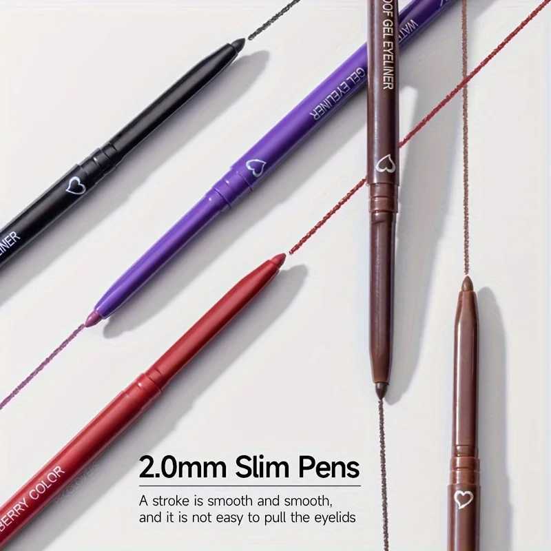 2 In 1 Eyeliner Lip Liner Gel Pencil Waterproof Long-lasting White Black Brown Easy Wear Eyeliner Makeup For Eyes 6 Colors Optio Y240813