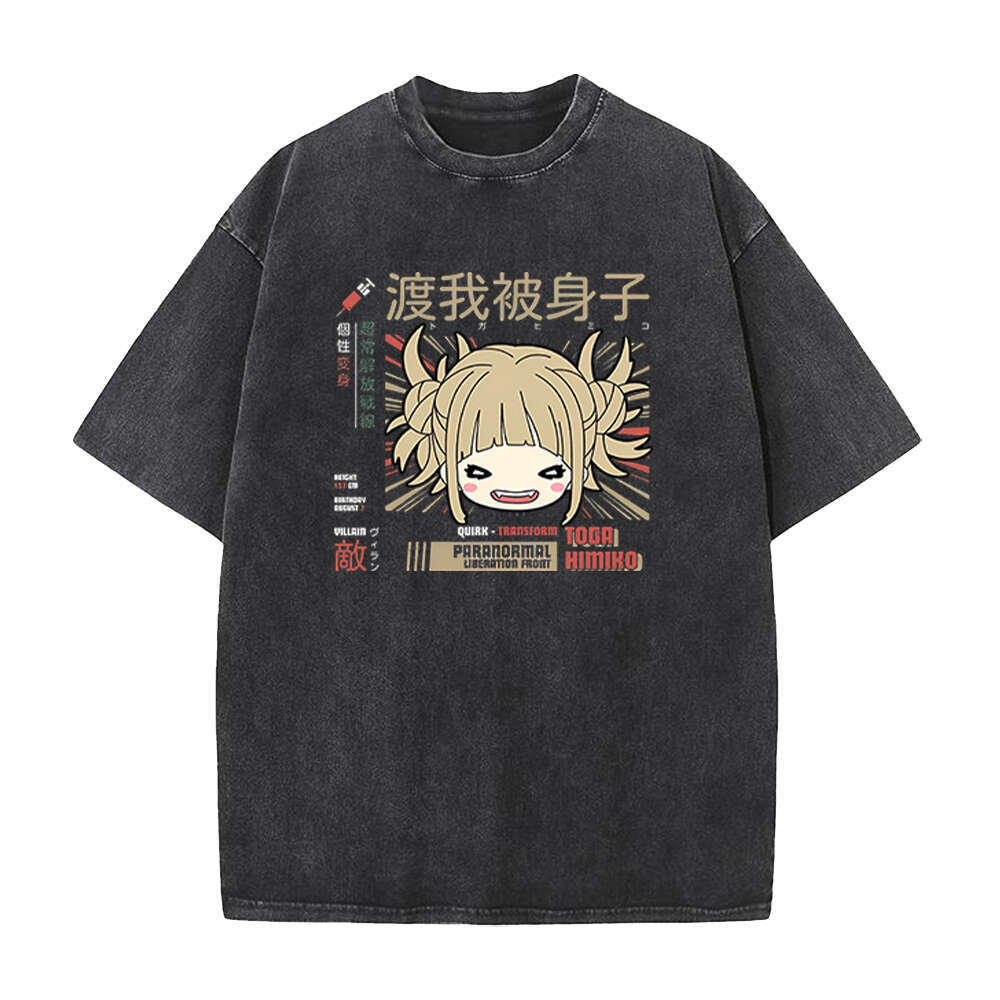 Cartoon My Hero Academia Himiko Toga T-shirts For Men Women High Quality Cotton T Shirts Short Sleeve Oversized Tees Clothing ees