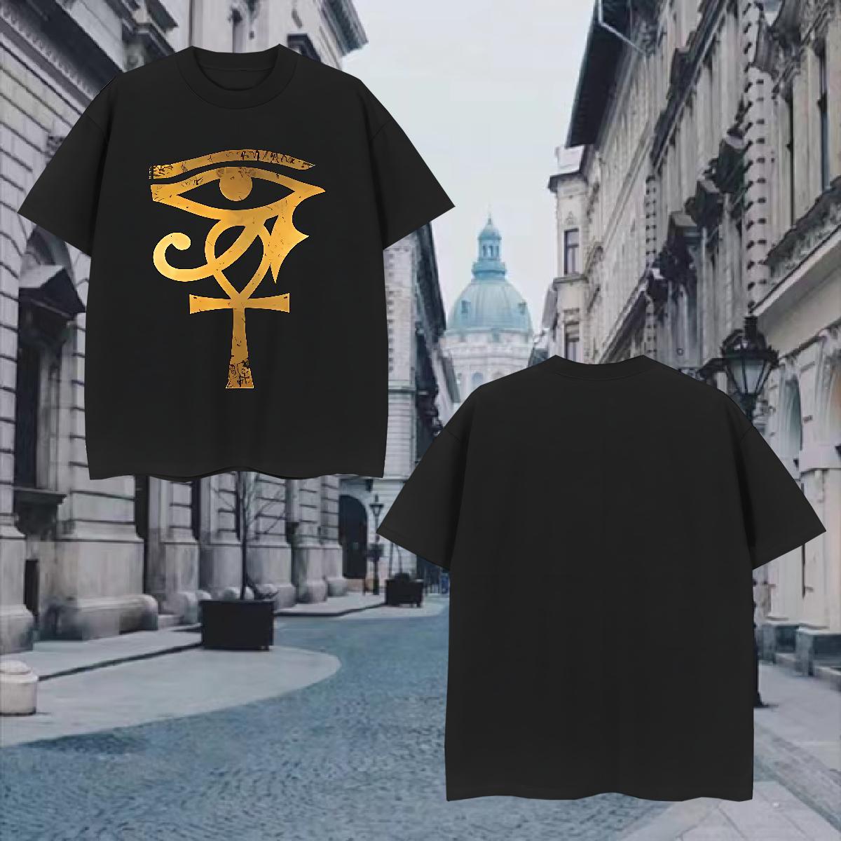 T shirt 230g Pure Cotton English Anime Printing Street Crew Neck Oversized Men Clothes T-Shirt Custom Popular Tees