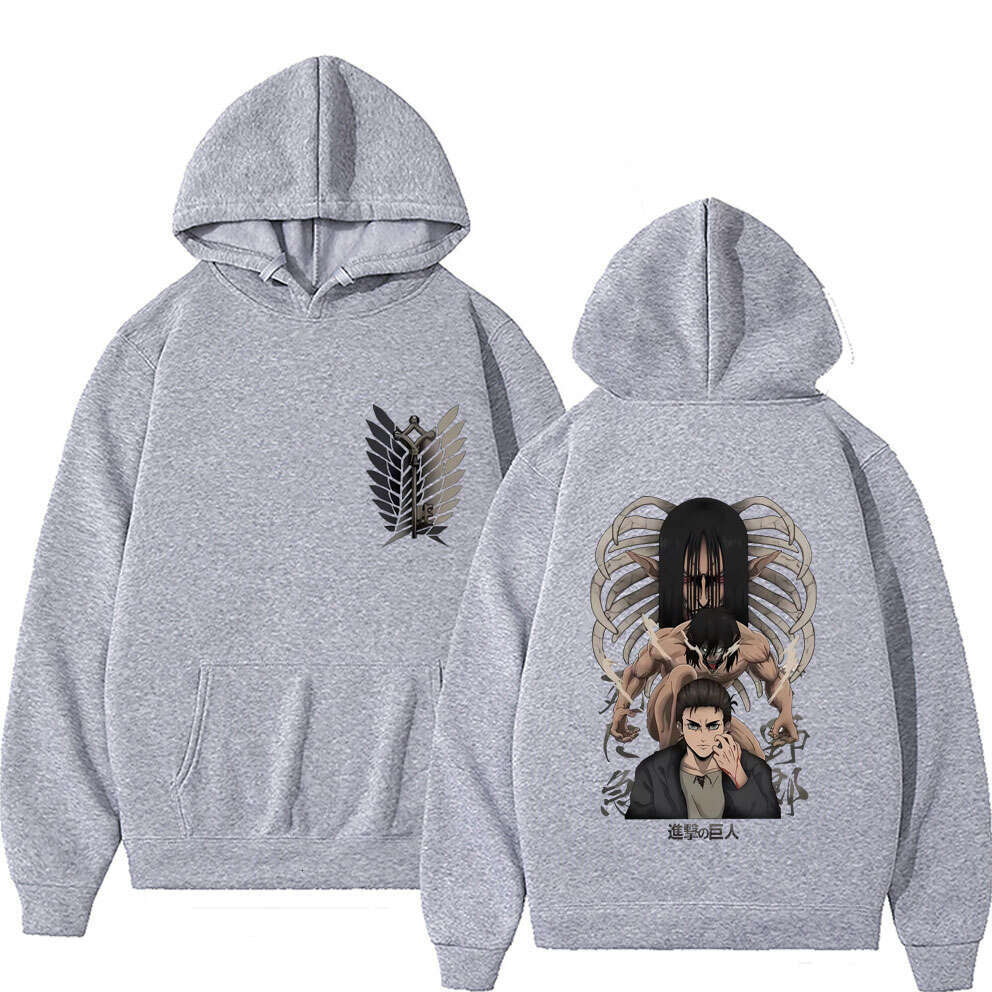 Attack Anime On Titan Men Women Hoodies Yeager Eren Graphic Printed Hooded Plus Size Sweatshirt Haruku Streetwear Pullover
