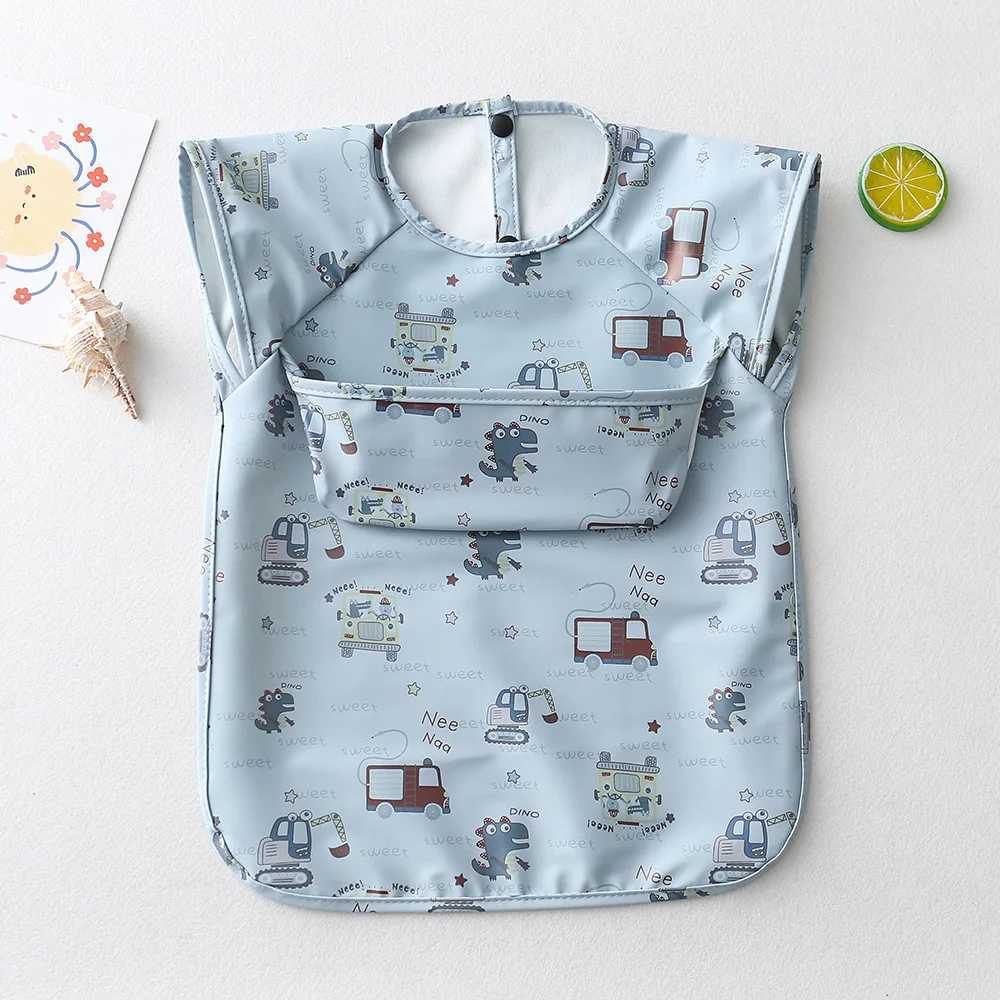 Bibs Burp Cloths Cute Baby Bibs Toddler Bandana Bib Waterproof Sleeveless Apron Cartoon Animals Children Feeding Smock Bib Baby Stuff 0-5 YearsL4812