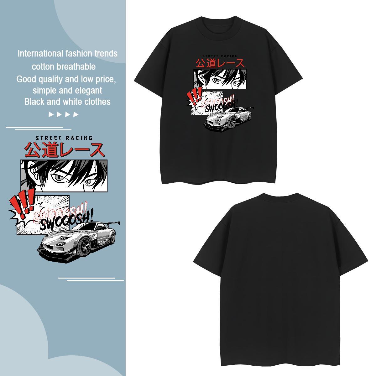 TOP Quality car T shirt High Street Hip Hop Men Tops Tees 230g Pure Cotton Fashion Design Crew Neck Breathable Customized Print Tee Shirt