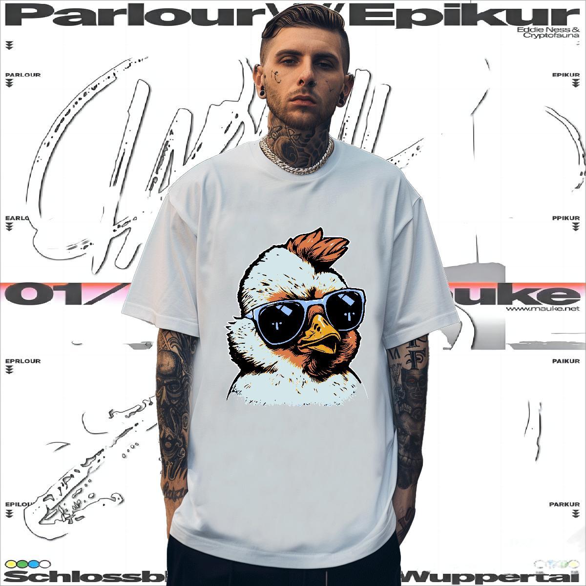 TOP Quality Man T Shirts chicken Round Neck Short Sleeve Hip Hop Street DIY Printed 230g Pure Cotton Tshirt for Man Woman New Arrival Tee Shirt