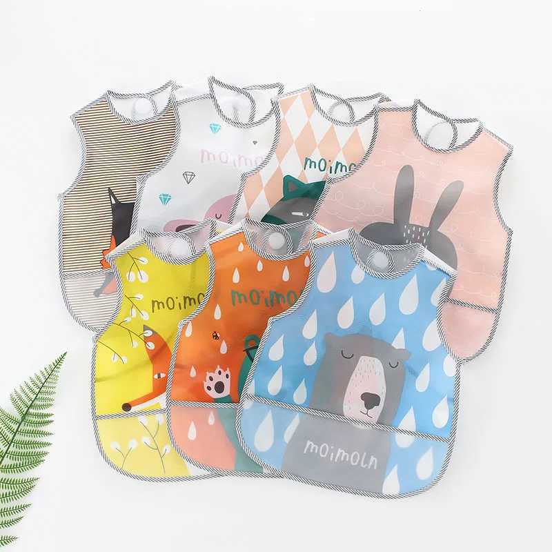 Bibs Burp Cloths Baby Feeding Bib EVA Waterproof Meal Pocket Infant Saliva Towel Kids Boys Girls Apron Smock Rice Feeding Pocket 0-3T bavoir bbL4812