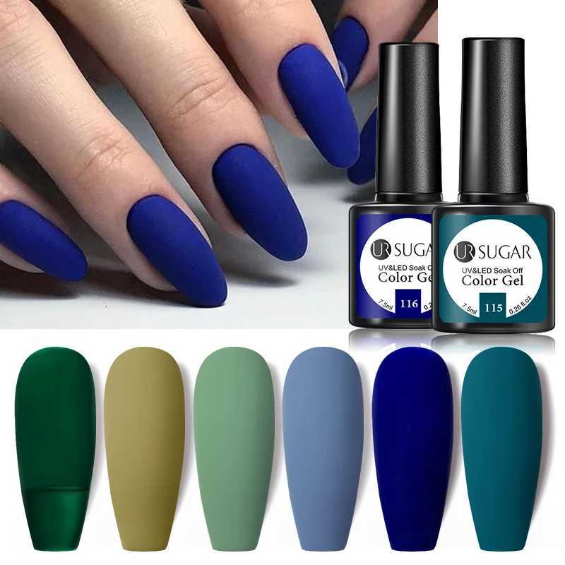 UR SUGAR 7.5ml Matte Blue Purple Dark Color Gel Nail Polish Hybrid For Base Gel Top Coat Soak Off UV LED Nail Art ManicureM240814
