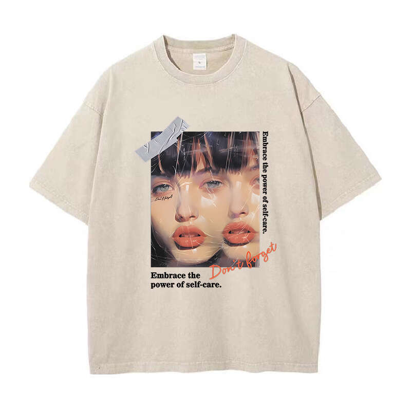 Women's High Quality Popular Street Haruku Fashion Retro Washed Pure Cotton Oversized T-shirts