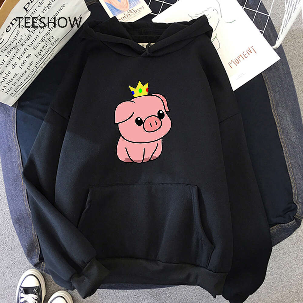 Pig Pink Print Plus Size Hoodie Women Aesthetic Dream Smp Sweatshirts Haruku Long Sleeve Female Sudaderas Casual Clothing