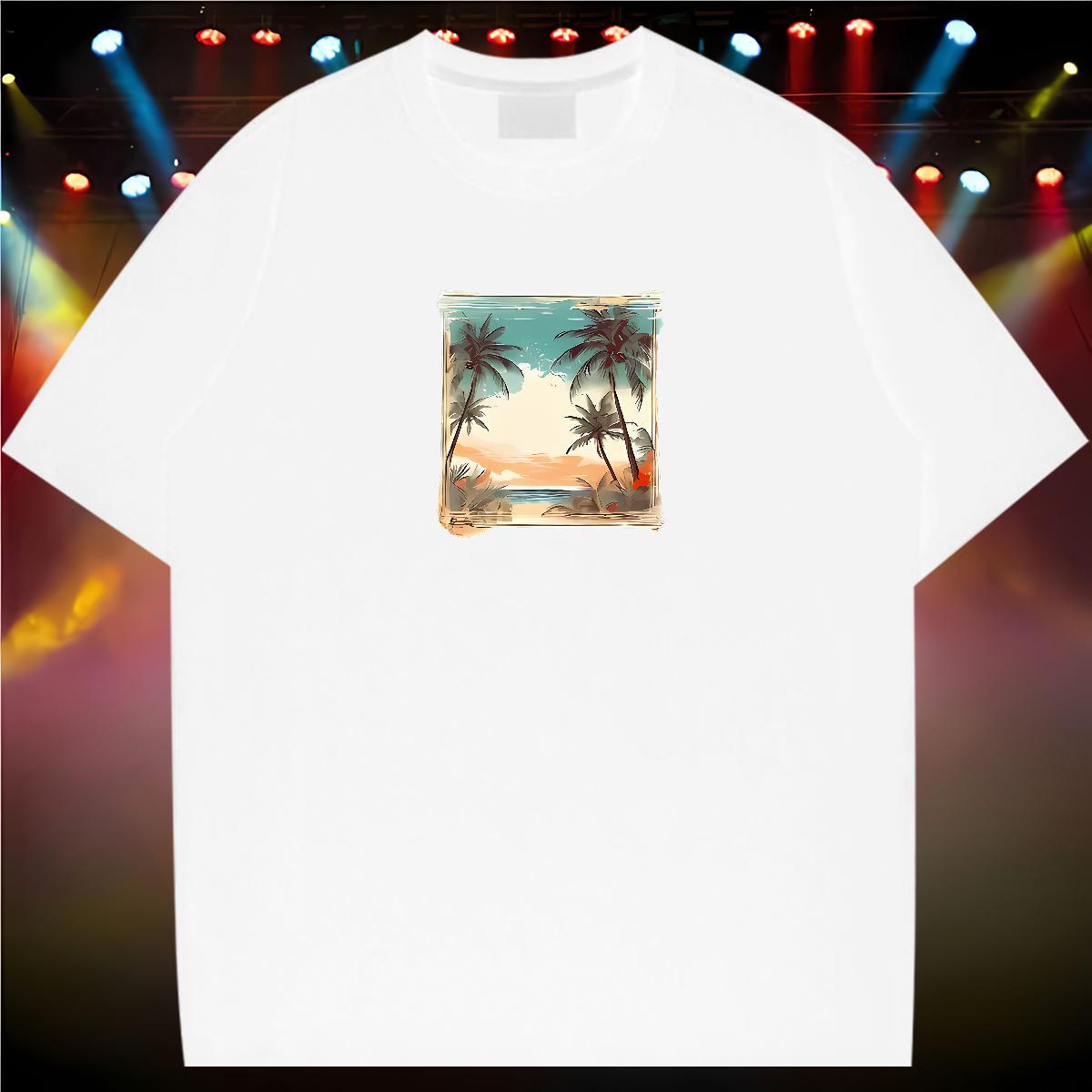 T-Shirts for Men 230g Pure Cotton tree Sport Breathable Short Sleeve DIY Men Tops Tees Wholesale Comfortable Tops Shirt