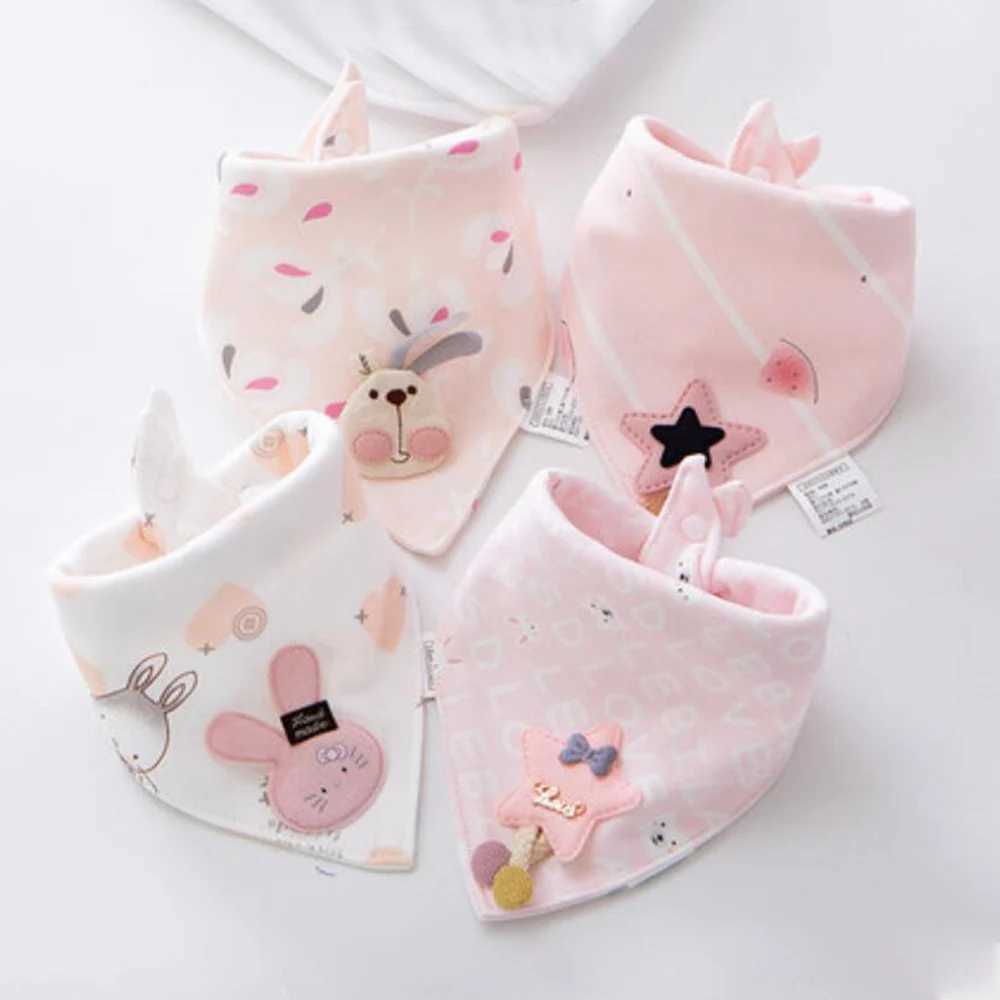 Bibs Burp Cloths 4Pcs/Lot Baby Bandana Drool Bibs 100% Cotton Bibs for Boys Girls Super Soft Absorbent Feeding Bibs Newborn ItemsL4812