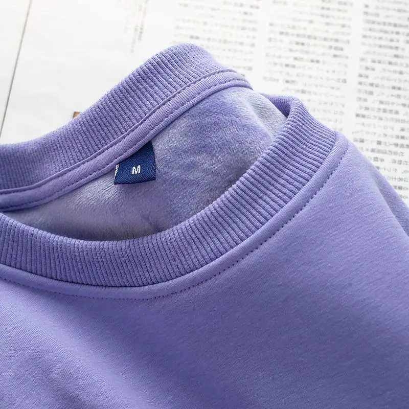 Heavy duty sweater mens 600G plush and thick silver fox velvet color womens dark gray inner layer warm in winterW240729