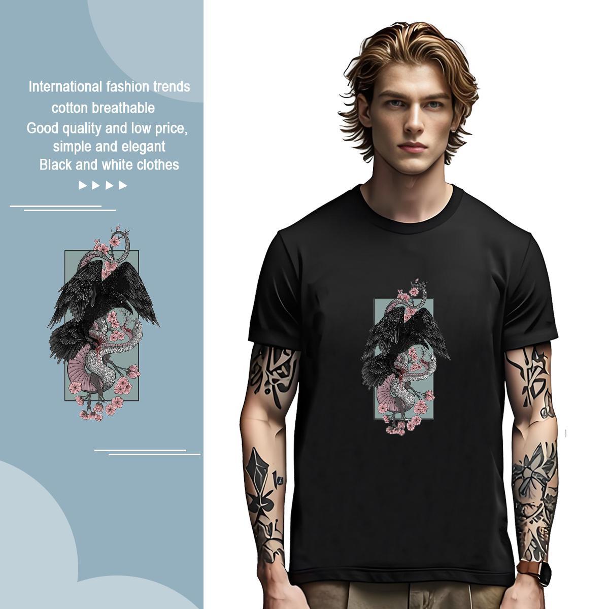 Wholesale Man T Shirts cool Breathable Crew Neck Casual Black Oversized 230g Pure Cotton Men Clothes T-Shirt New Arrival Top Tees