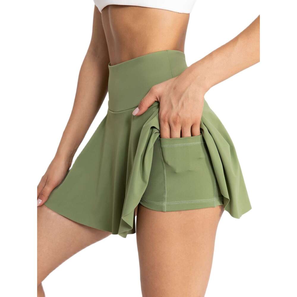 Skirt Yoga Breathable Mini Culottes Running Fiess Tennis Ball Anti-slip Pocket Sports Clothing Gym Short Skirts s
