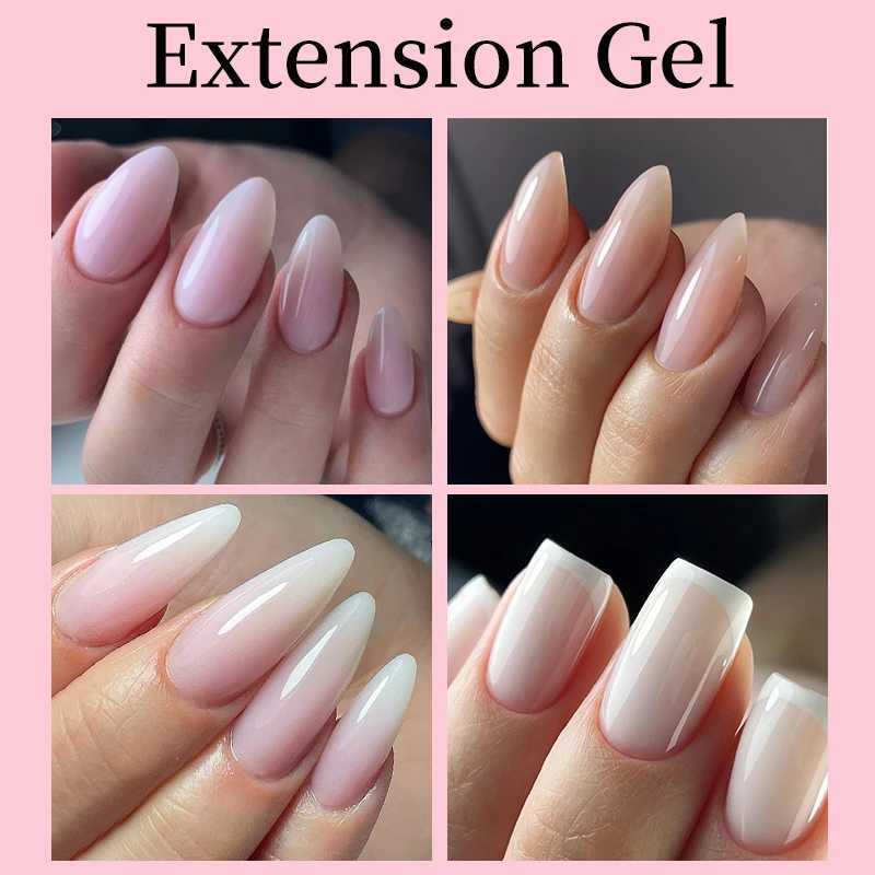 UR SUGAR 15ml Extension Nail Gel Jelly Pink White Clear Hard Gel Extension UV Gel For Nails Finger French Nail Art DIY ManicureM240814