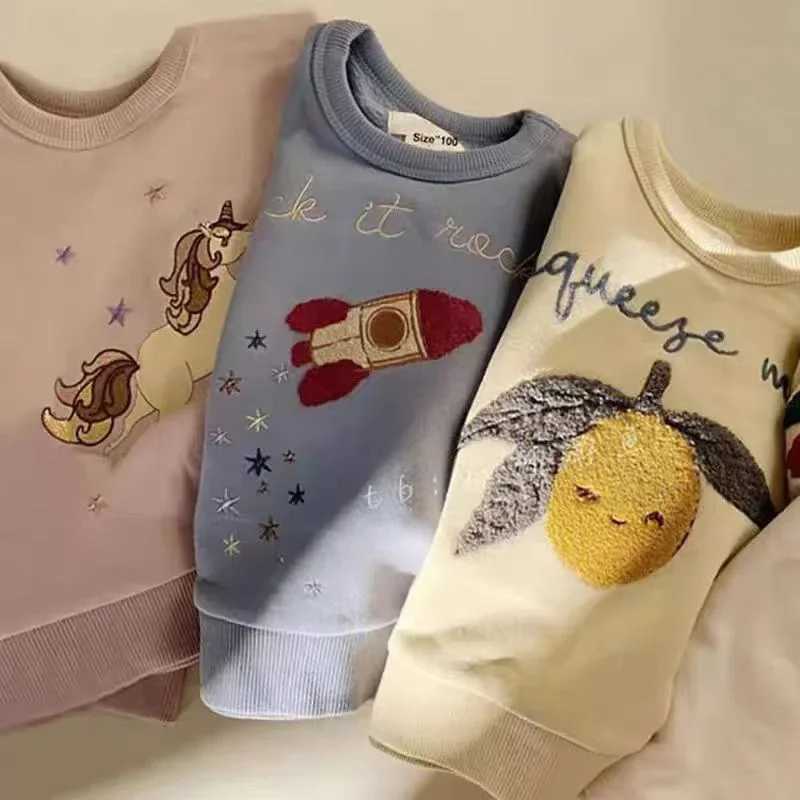 Fashion Casual Childrens Hoodie KS Toddler Girl Sweatshirt Boys Hoodies Pullover Pants Set Cartoon Cotton Childrens ClothingY240814
