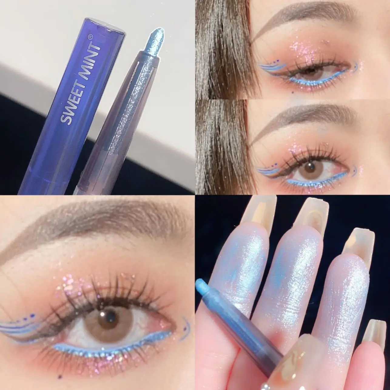 Shiny Chameleon Eyeliner Pencil Green Gold Purple Glitter Eye Shadow Lying Silkworm Pen Waterproof Beauty Cosmetics Women Makeup Y240813