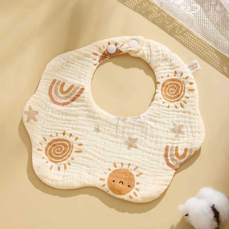 Bibs Burp Cloths Cotton Gauze Baby Feeding Bibs Summer Soft Petal Infants Print Saliva Towel Newborn Kids Burp Cloth Bibs for Baby Girls BoysL4812