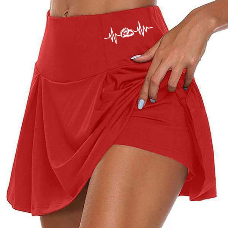 Women 2 In 1 Tennis Butt Scrunch Skirted Running Shorts Quick Dry Fake Skirt Sexy Gym Workout Pants Yoga Short Dress