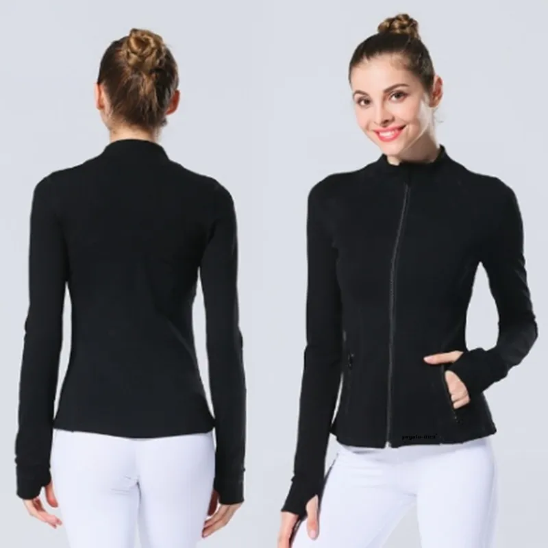 Women's Slim Yoga Jacket fitness clothes long-sleeved Breathable Running Yoga Jacket Slim Fit Sports High Elastic Jacket Jacket Sweatshirts Zipper Nylon Tight Tops