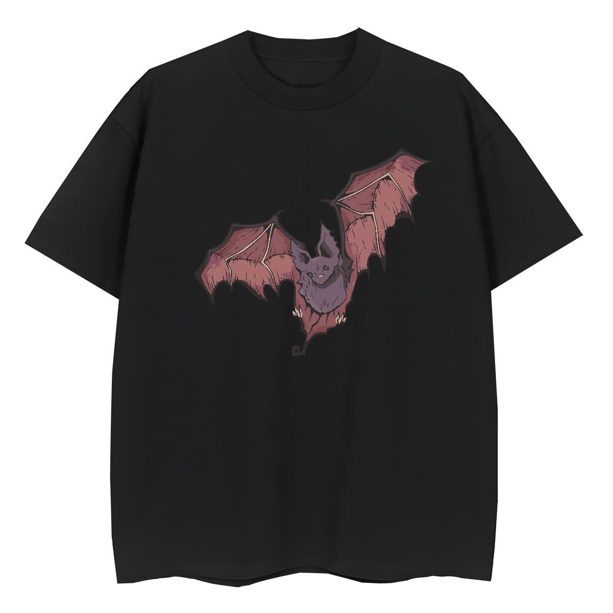 Soft T Shirts Men bat Breathable Short Sleeve Street Wear Cartoon Print 230g Pure Cotton Men Tops Tees Stylist Tops Shirt