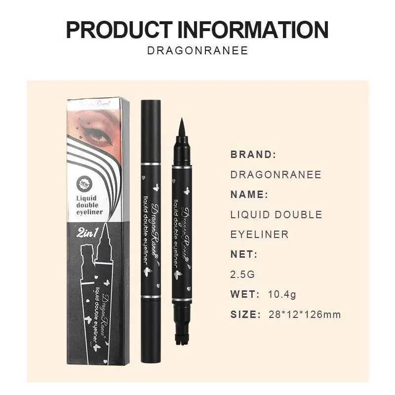 Double-head Waterproof Liquid Eyeliner Quick Drying Star Butterfly Heart Stamp Liner Pen 2 In 1 Long Lasting Eye Makeup Cosmetic Y240813