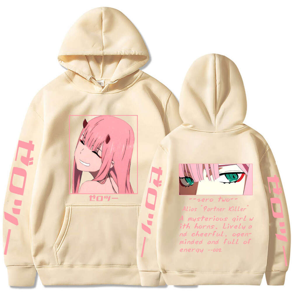 In Darling The Franxx Hot Anime Hoodie Zero Two Eyes Graphic Printed Hooded Women Plus Size Pullover Haruku Female Sweatshirt