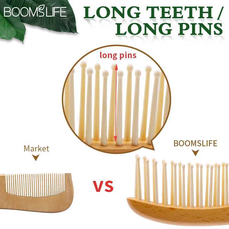 Wide toothed hair comb anti-static wooden comb used for hair styling chamfering hair brush female scalp massage brush used for hair care W240813