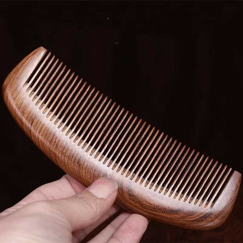 Natural peach wood comb carved peach wood scalp massager anti-static smooth comb hair care tool birthday gift W240813