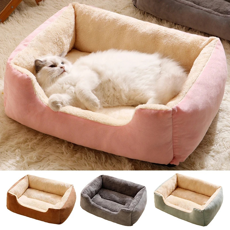Bed For Dog Cats Puppy House Small Medium Cat Pet Sleeping Sofa Plush Sofa Mats Dog Cushion Pet Accessories Room Decoration 240812