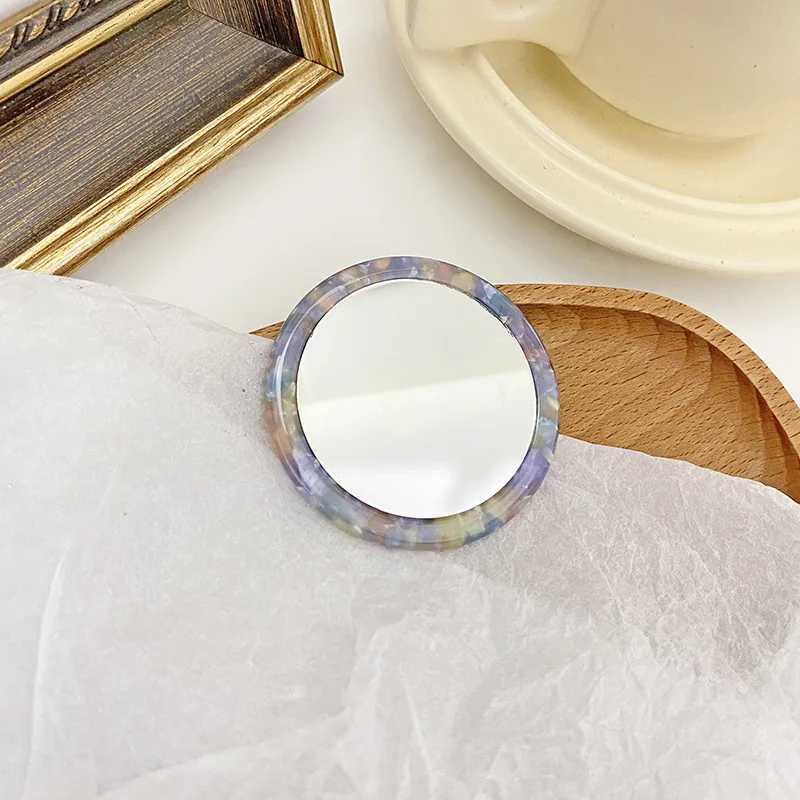 Simple acetic acid mini round mirror portable makeup mirror handheld makeup mirror Japanese Korean Ins pocket mirror W240813