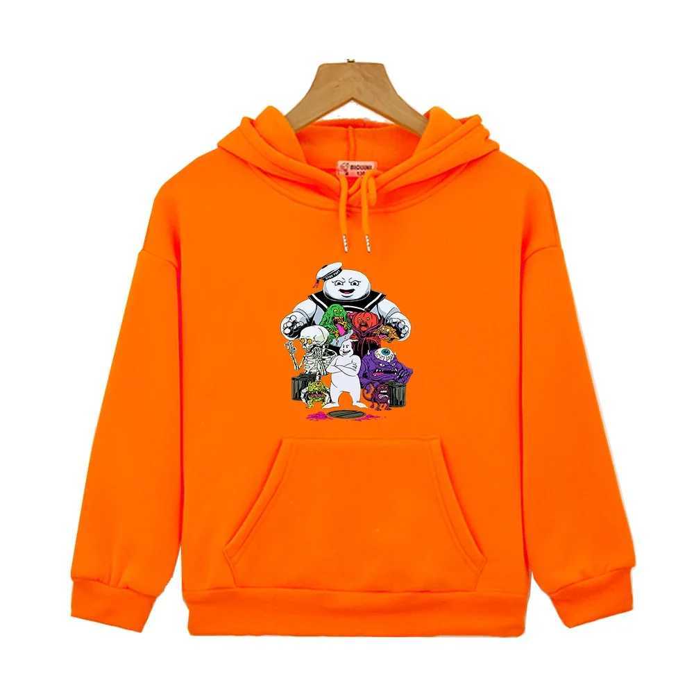 Kids Clothes Girls Ghostbusters Pullover Hoodie Children Clothing for Boys Cartoon Unisex Hooded Sweatshirts Streetwear CasualY240814